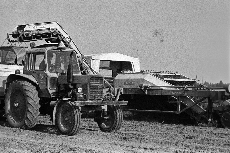 Kartulivõtt, masinad põllul.