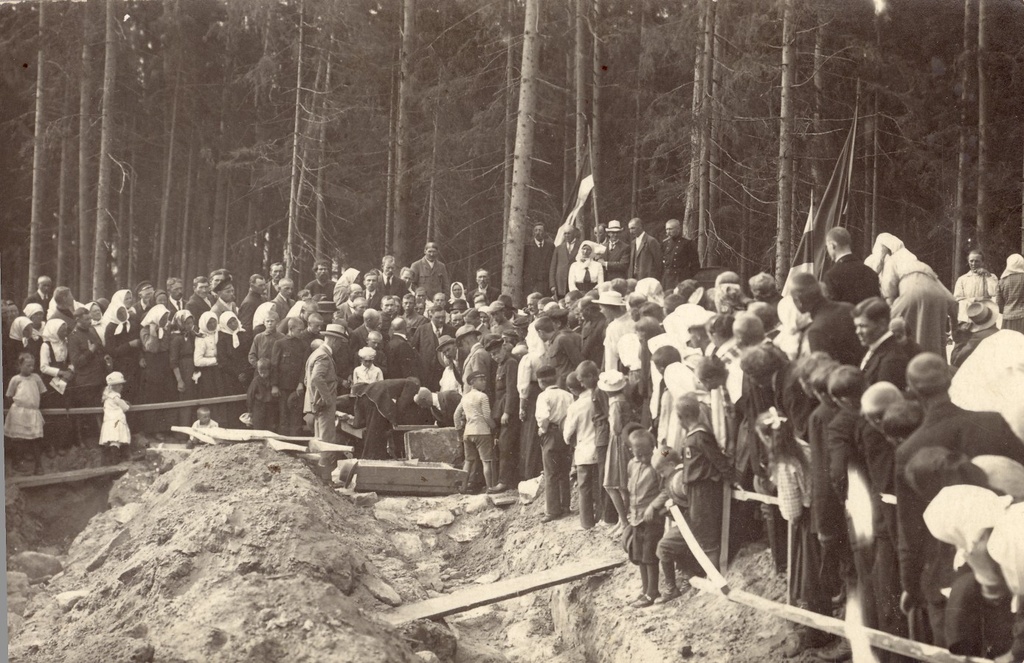 Installation of cornerstone of the building of the high school