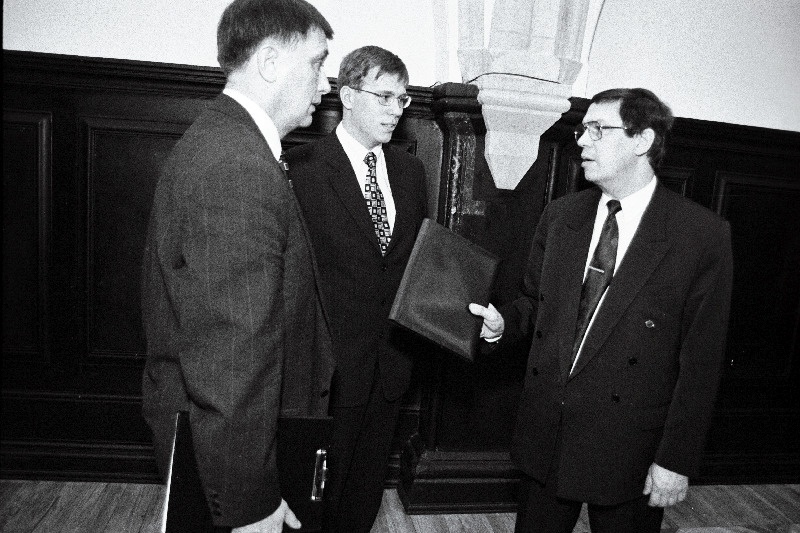 Justiitsminister Paul Varul ja Justiitsministeeriumi kantsler Mihkel Oviir.