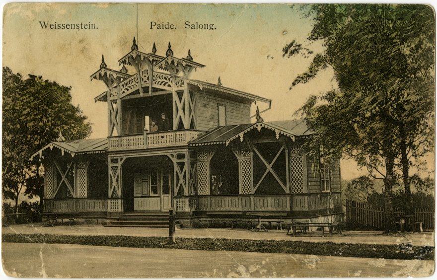 Paide Vallimäe salong (hävinud), hoone vaade piki tänavat