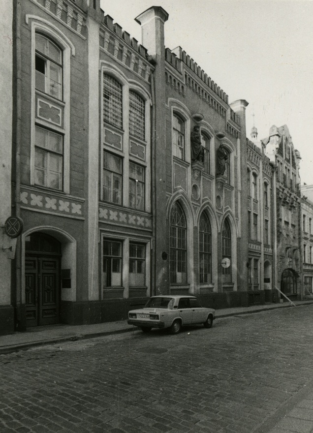 Kanuti gildi hoone, fassaadivaade. Arhitektid N. P. Jegorjev, Ferdinand Kordes