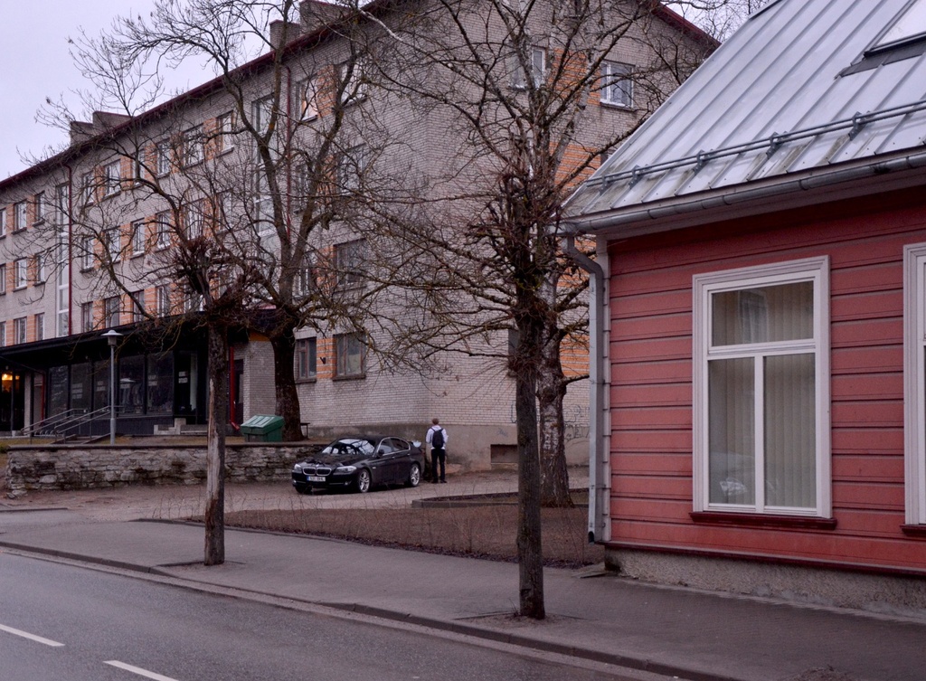 Foto. Võru. Vaade Tartu tänava majadele 31,33,35 1960-te algul. rephoto