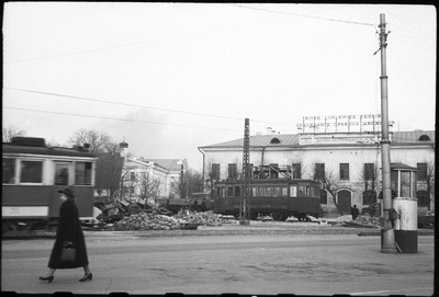 Tallinn. Trammitee ehitamine Narva mnt. - Kopli.  similar photo
