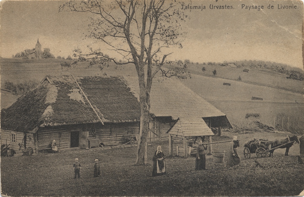 Farmhouse in Urvastes : Paysage de Livonie