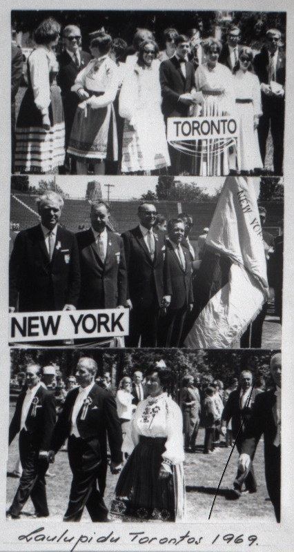 Eestlased paguluses. Eestlaste  juubelilaulupidu Torontos. Fotokollaaž.