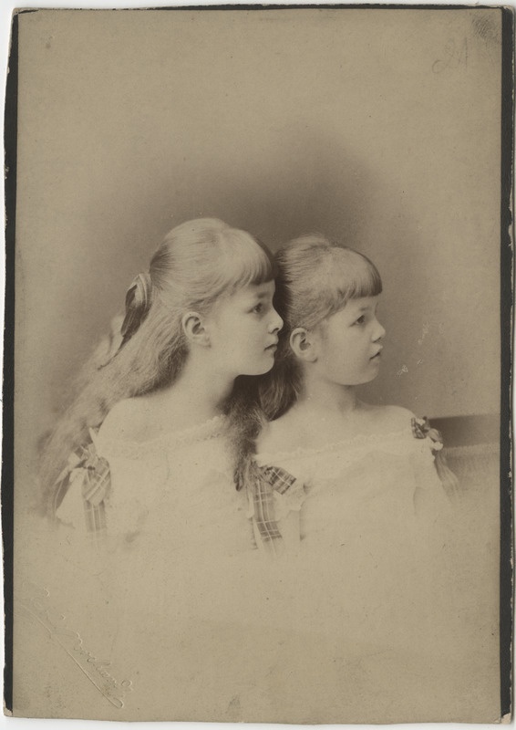 Kaksikportree tüdrukutest profiilis paremale