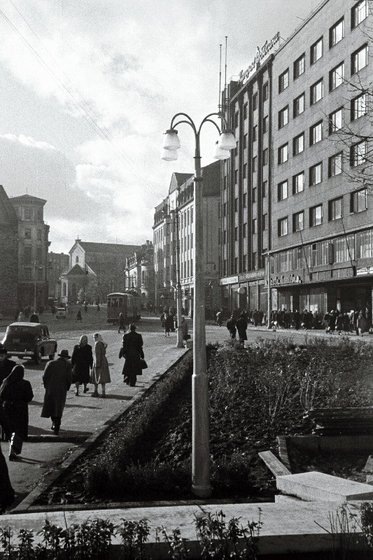 Haljasala Pärnu maantee ja Valli tänava nurgal.