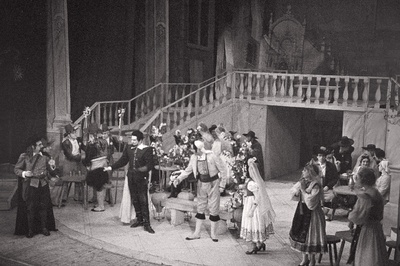 Stseen W. A. Motzarti ooperist "Don Juan" RAT Estonias" vasakult neljas Don Juan - ENSV teeneline kunstnik Georg Ots.  similar photo