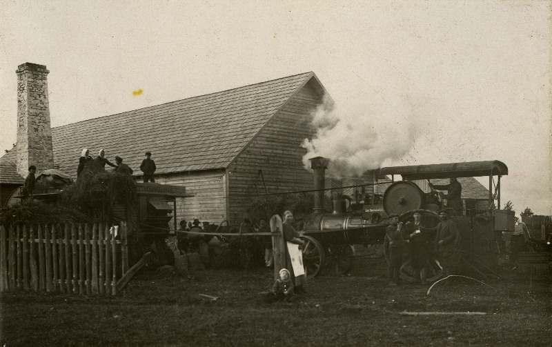 Viljapeksmine Jüri Jürissoni talus Kergu külas.