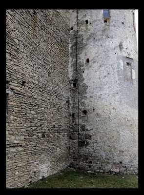 Haapsalu fortress. The outer corner of the circular tower. (for example from the professor) rephoto