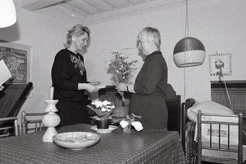 Viljandi kultuuripreemia üleandmine tekstiilikunstnik Anu Rauale (paremal).