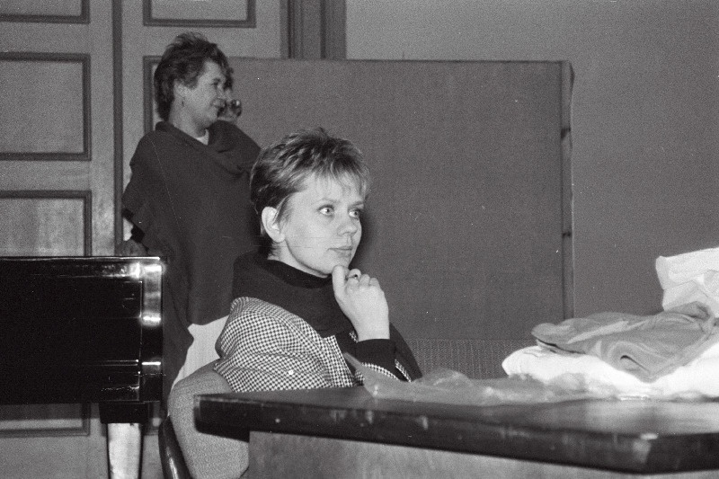 Eesti Raadio tervisesaate salvestamine, kultuuri kolledži ansambel Terje Soots, Jaan Eha, Ester Keba, Marge Esko.