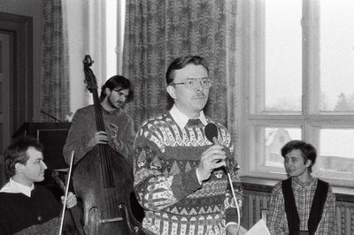 Eesti Raadio tervisesaate salvestamine, kultuuri kolledži ansambel Terje Soots, Jaan Eha, Ester Keba, Marge Esko.  similar photo