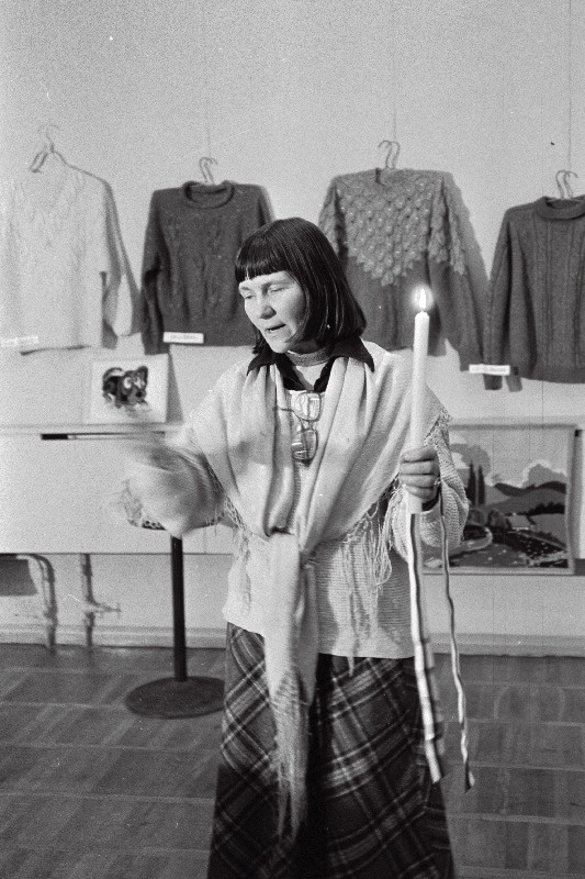 Koidu Seltsi 125. aastapäeva näituse avamine. Jaan Ahoks, Eva Põder.