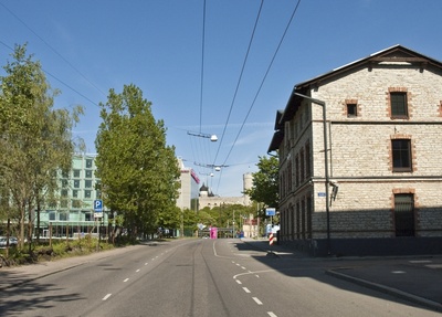 Kassisaba, Paldiski maantee ja Koidu tänava nurk, vaade Toompea suunas. rephoto