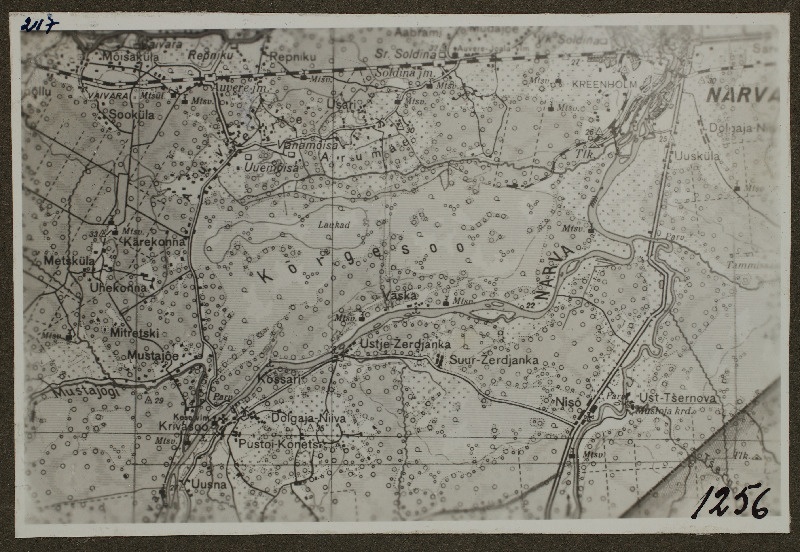 Fotokoopia kaardist [Kõrgesoo Ida-Virumaal]; foto 1. Lennuväedivisjoni fotopositiivide kogust