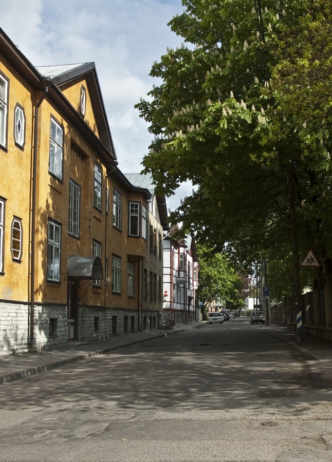 Tatari, Süda tänav, vaade pärast 2. kurvi Liivalaia tänava suunas. rephoto