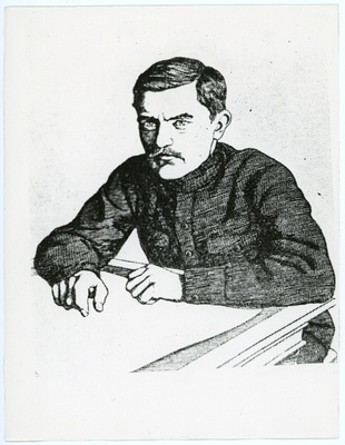 Jaan Anvelt. Foto joonistusest  duplicate photo