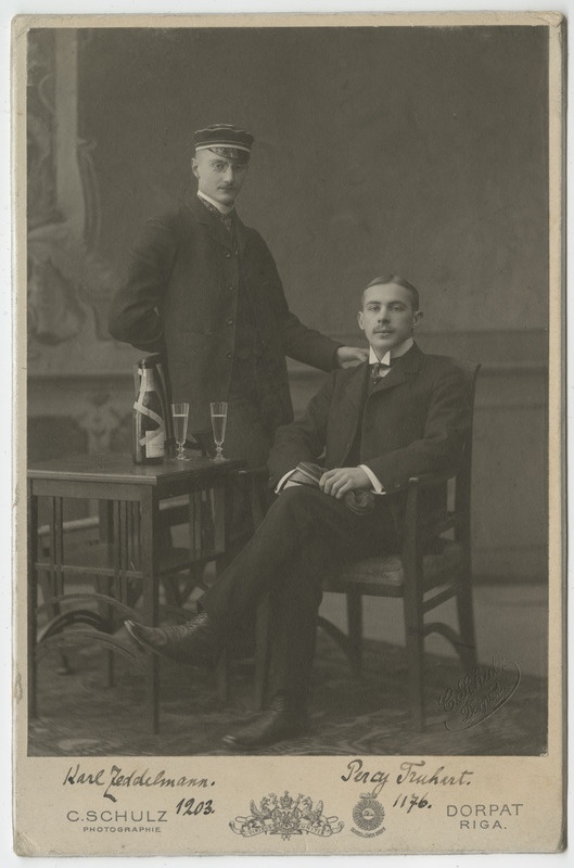 Korporatsiooni "Livonia" liikmed Karl Zeddelmann ja tema akadeemiline isa Percy Truhart