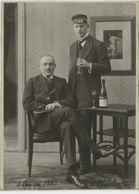 Korporatsiooni "Livonia" liikmed Otto von Schroeder ja tema akadeemiline isa Oswald von Samson-Himmelstjerna