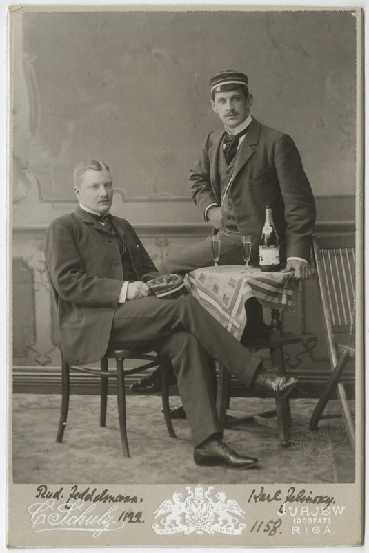 Korporatsiooni "Livonia" liikmed Karl Zelinsky ja tema akadeemiline isa Rudolf Zeddelmann