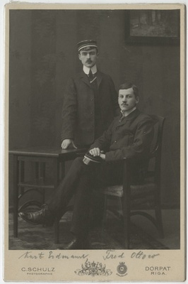 Korporatsiooni "Livonia" liikmed Kurt Erdmann ja tema akadeemiline isa Ferdinand Ottow  duplicate photo
