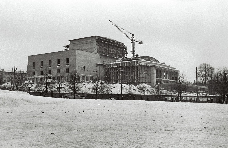 Vaade teater Vanemuine ehitusele.