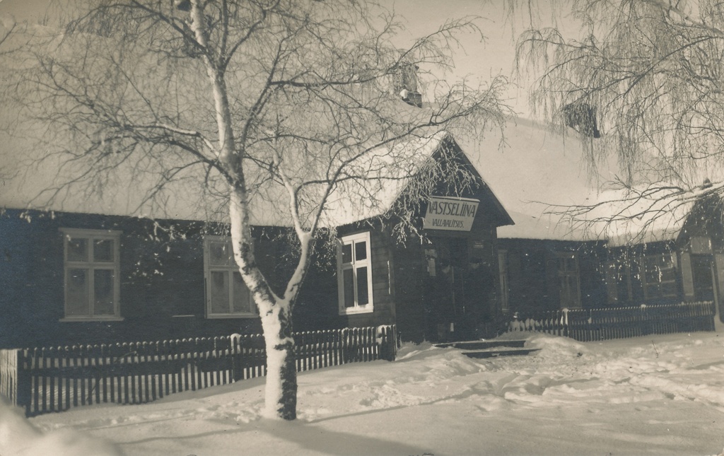 Foto.Vastseliina vallamaja välisvaade 1930-tel aastatel.