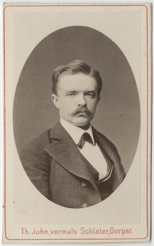 Korporatsiooni "Livonia" liige Gustav Karow, portreefoto