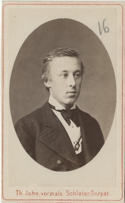 Korporatsiooni "Livonia" liige Woldemar Kolobow, portreefoto  duplicate photo