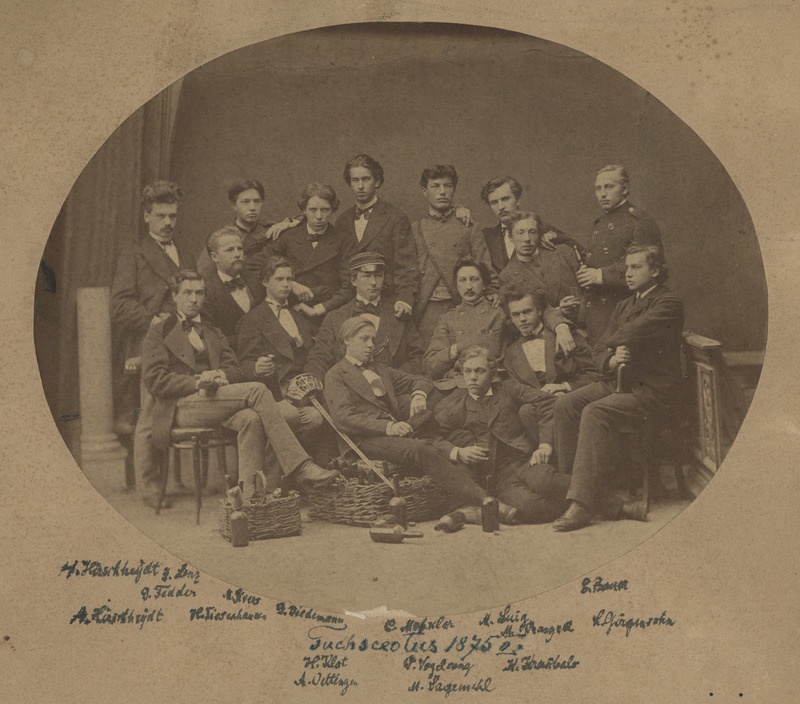 Korporatsiooni "Livonia" 1875. a II semestri rebasecoetus koos oldermanniga, grupifoto