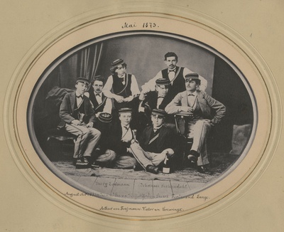 Osa korporatsiooni "Livonia" 1873. a I semestri värvicoetusest, grupifoto  duplicate photo