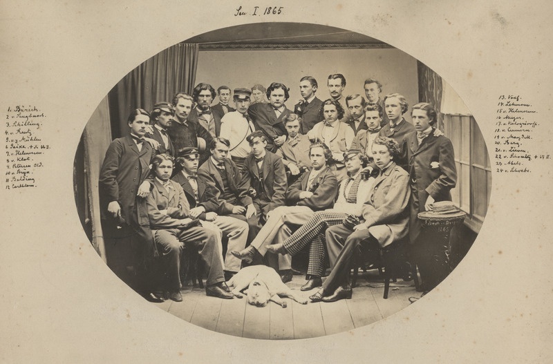 Korporatsiooni "Livonia" 1865. a I semestri rebasecoetus koos oldermanniga, grupifoto