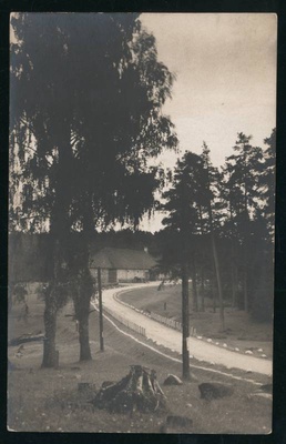 fotopostkaart, Paistu khk, Loodi kõrts, esilplaanil maantee, u 1925  duplicate photo