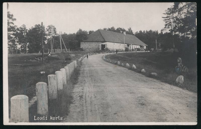 fotopostkaart, Paistu khk, Loodi kõrts, vaade maanteelt, postitempel 15.06.1913