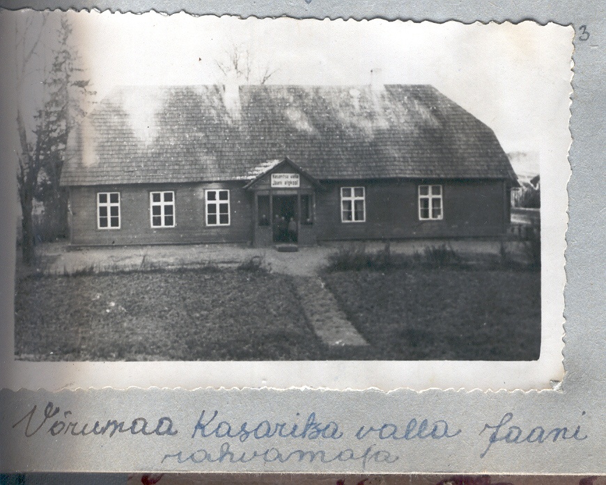 Foto Võrumaa Kasaritsa valla Jaani rahvamaja ( Kasaritsa valla Jaani algkool) enne 1950.aastat