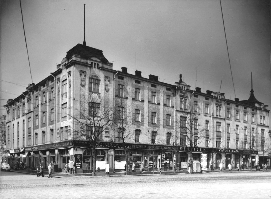 Hagnäs Hallar Ab: asuin- ja liiketalo, julkisivut, 1900-1901, purettu 1955, Helsinki