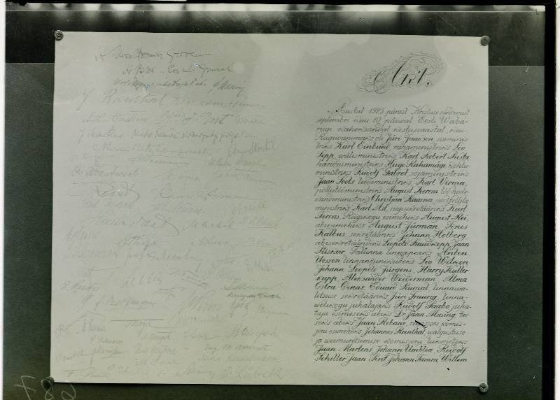 Eesti Vabariigi akt 1925. aastast.