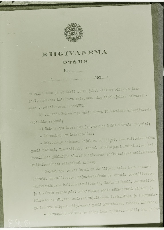Riigivanema otsus nr. 3 8. jaanuarist 1936. (järg).