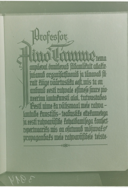 Aukiri professor Aino Tamm´ele.