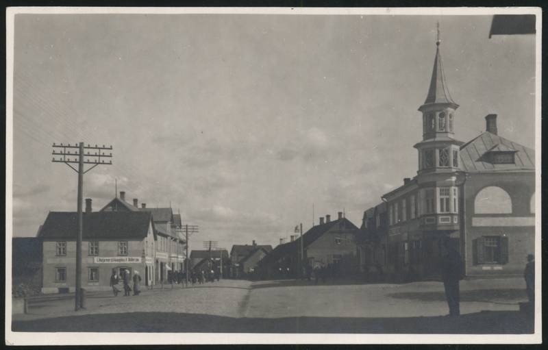 fotopostkaart, Tarvastu khk, Mustla alev, peatänav Viljandi poolt, u 1925