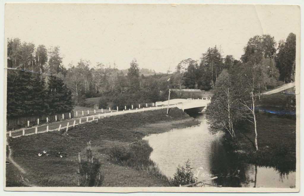 foto, Viljandimaa, Tarvastu jõgi, sild, u 1920