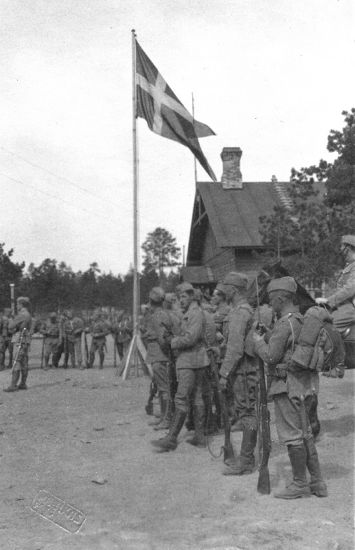 Vabadussõda. Taani vabatahtlike kompanii Nõmmel enne lahkumist Lõunarindele.