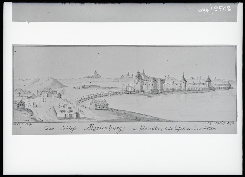 Reprofoto. Körber Marienburgi loss (Aluksne)1829
