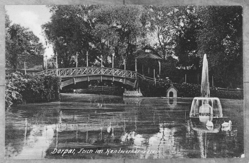 Tartu Käsitööliste Seltsi aed. Vaade tiigile.