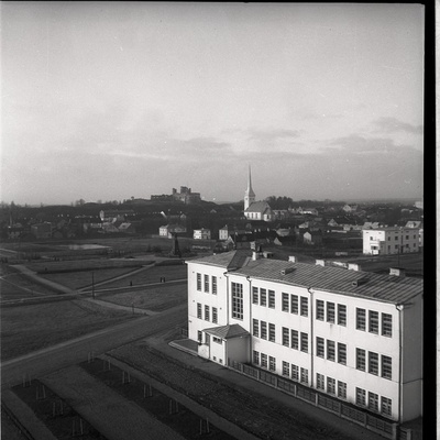Rakvere, vaade linnale Rakvere gümnaasiumi katuselt  similar photo