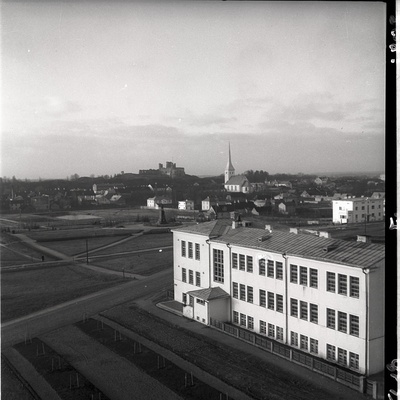 Rakvere, vaade linnale Rakvere gümnaasiumi katuselt  similar photo