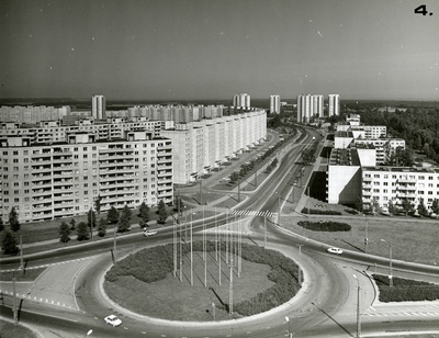 Väike-Õismäe elamurajoon, kõrgvaade hoonestusele, esiplaanil ringtee  duplicate photo