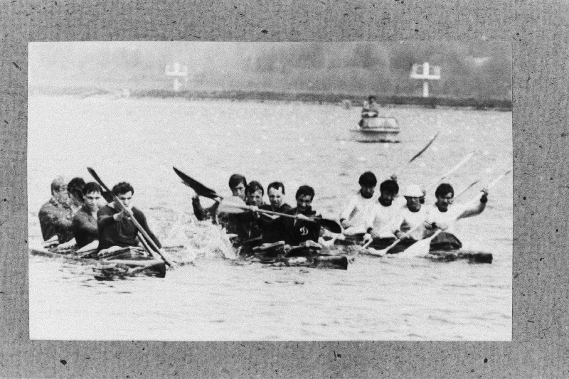 Aerutaja J. Rjabtšinskaja mälestusvõistlus Moskvas. Keskmise paadi ankrumees Rein Karema.
