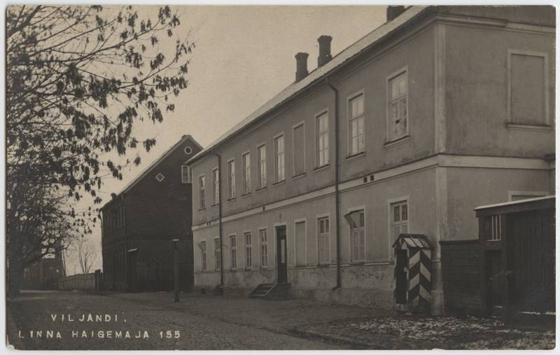 fotopostkaart, Viljandi, Väike tn 6, linnahaigla, u 1918, foto J. Riet
